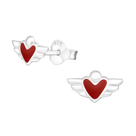 Fl�gelherz Kinder Ohrringe 925 Silber