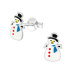 Schneemann Kinder Ohrringe 925 Silber
