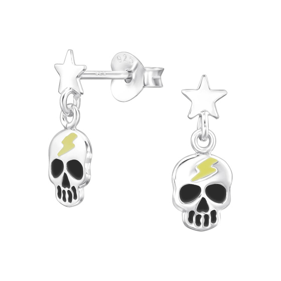 Totenkopf Kinder Ohrringe 925 Silber