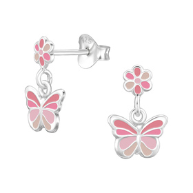 Schmetterling Kinder Ohrringe 925 Silber