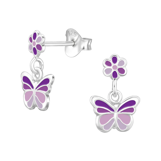 Schmetterling Kinder Ohrringe 925 Silber