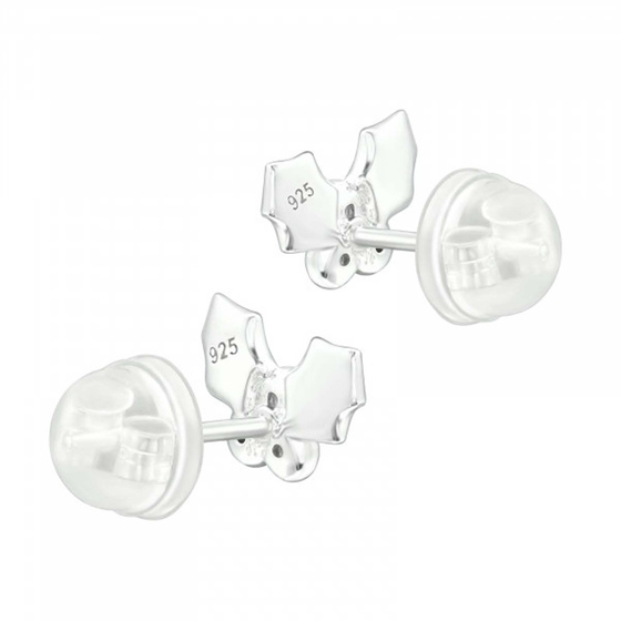 Stechpalmenblatt Kinder Premium Ohrringe 925 Silber