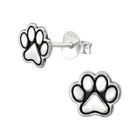 Pfotenabdruck Kinder Ohrringe 925 Silber