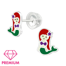 Meerjungfrau Kinder Premium Ohrringe 925 Silber