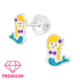 Meerjungfrau Kinder Premium Ohrringe 925 Silber
