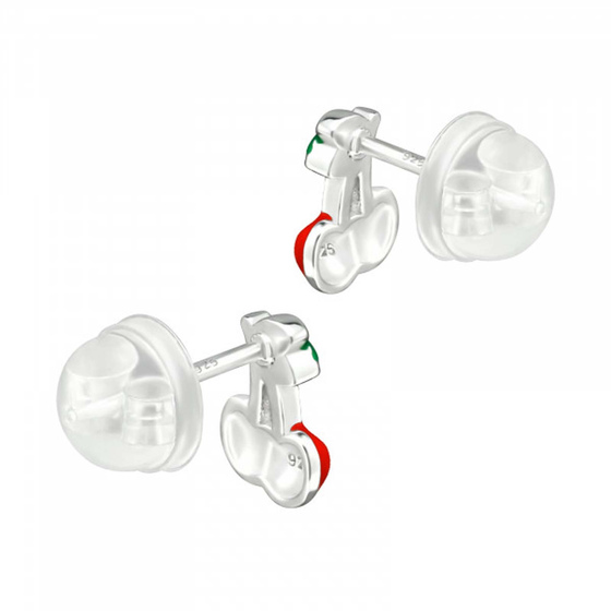 Kirsche Kinder Premium Ohrringe 925 Silber