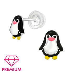 Pinguin Kinder Premium Ohrringe 925 Silber