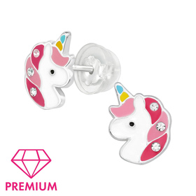 Einhorn Kinder Premium Ohrringe 925 Silber