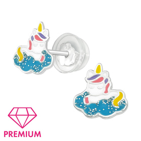 Einhorn Kinder Premium Ohrringe 925 Silber