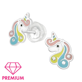 Einhorn Kinder Premium Ohrringe 925 Silber