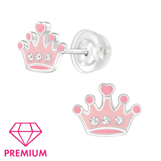 Kronen Kinder Premium Ohrringe 925 Silber