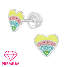 Herz Kinder Premium Ohrringe 925 Silber