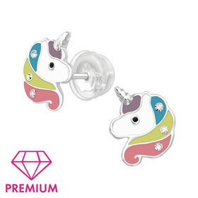 Einhorn Kinder Premium Ohrringe 925 Silber
