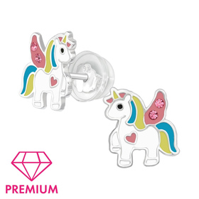 Einhorn Kinder Premium Ohrringe 925 Silber