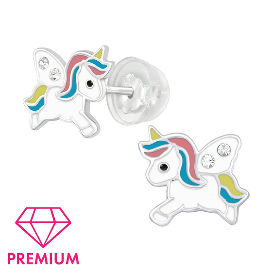 Einhorn Kinder Premium Ohrringe 925 Silber