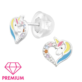 Einhorn Kinder Premium Ohrringe 925 Silber
