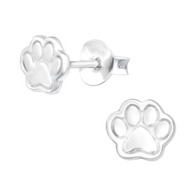 Pfotenabdruck Kinder Ohrringe 925 Silber
