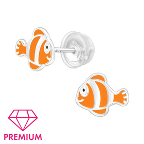 Fisch Kinder Premium Ohrringe 925 Silber