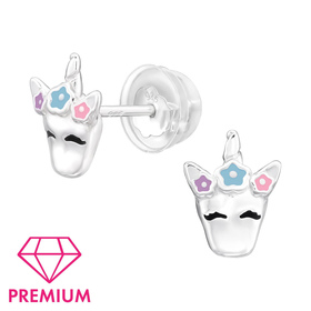 Einhorn Kinder Premium Ohrringe 925 Silber