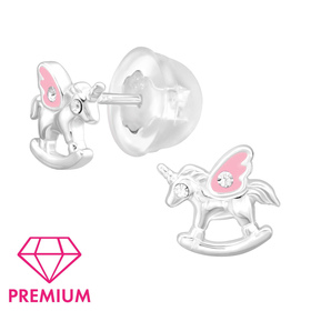Einhorn Kinder Premium Ohrringe 925 Silber