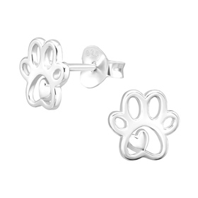 Pfotenabdruck Kinder Ohrringe 925 Silber