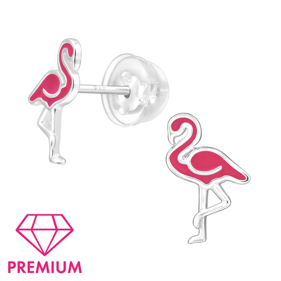 Flamingo Kinder Premium Ohrringe 925 Silber