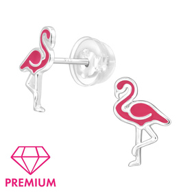 Flamingo Kinder Premium Ohrringe 925 Silber
