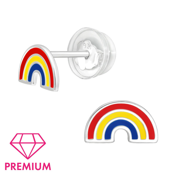 Regenbogen Kinder Premium Ohrringe 925 Silber