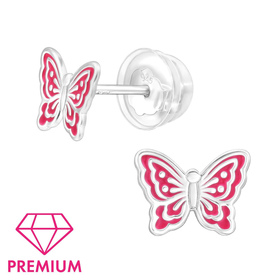 Schmetterling Kinder Premium Ohrringe 925 Silber