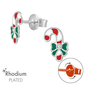 Zuckerstangen Kinder Premium Ohrringe 925 Silber