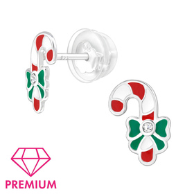 Zuckerstangen Kinder Premium Ohrringe 925 Silber