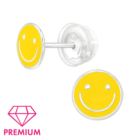 Smiley Kinder Premium Ohrringe 925 Silber