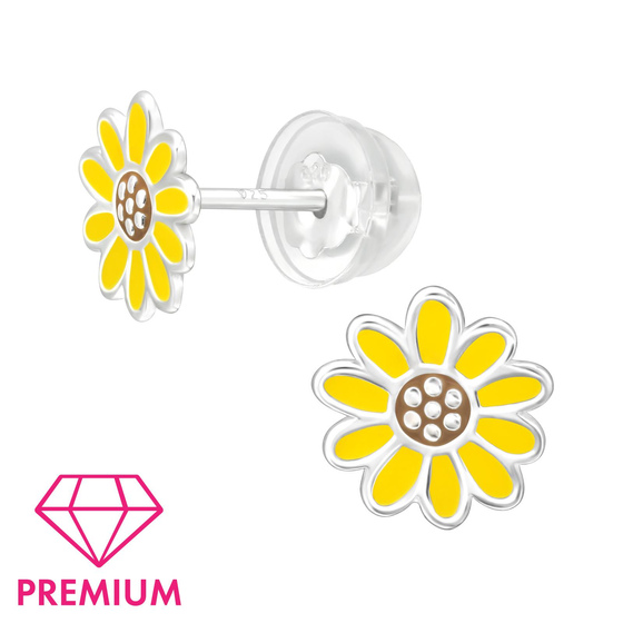 Sonnenblumen Kinder Premium Ohrringe 925 Silber