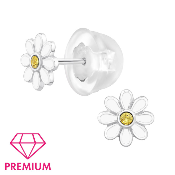 Blumen Kinder Premium Ohrringe 925 Silber