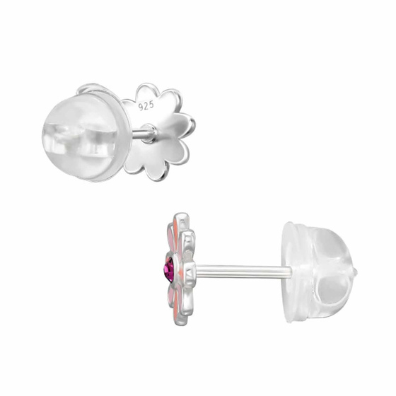 Blumen Kinder Premium Ohrringe 925 Silber