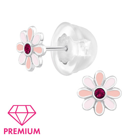 Blumen Kinder Premium Ohrringe 925 Silber
