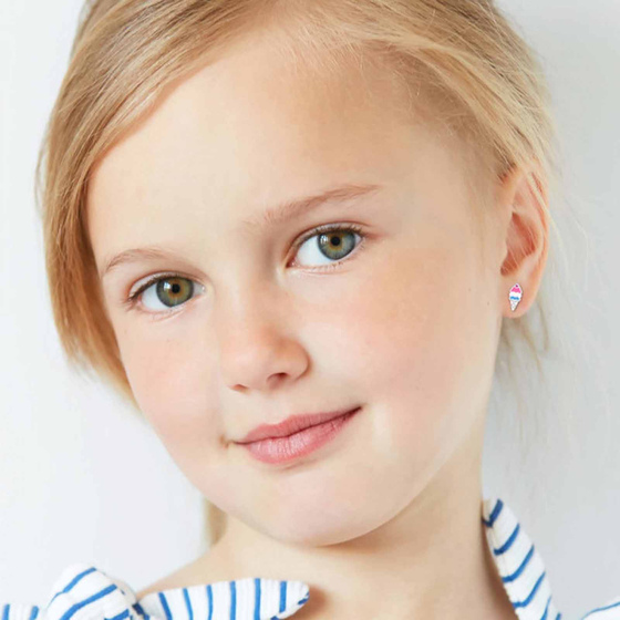Eis Kinder Premium Ohrringe 925 Silber