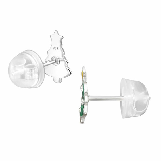 Weihnachtsbaum Kinder Premium Ohrringe 925 Silber