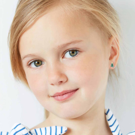 Weihnachtsbaum Kinder Premium Ohrringe 925 Silber