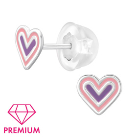 Herz Kinder Premium Ohrringe 925 Silber