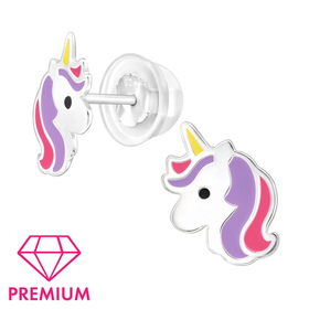 Einhorn Kinder Premium Ohrringe 925 Silber