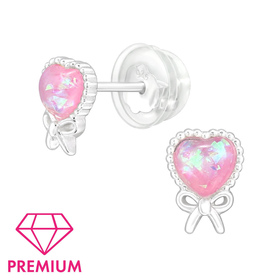 Herz Kinder Premium Ohrringe 925 Silber