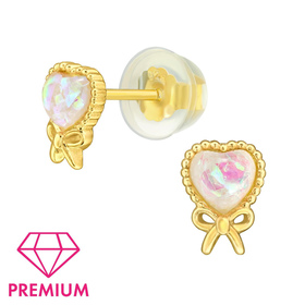 Herz Kinder Premium Ohrringe 925 Silber