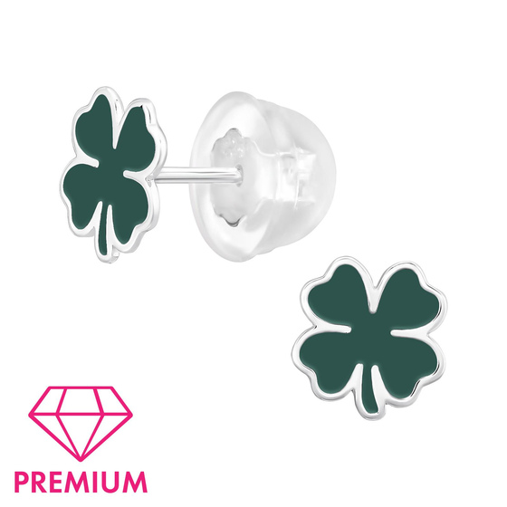 Kleeblatt Kinder Premium Ohrringe 925 Silber