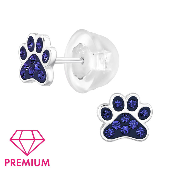 Pfote Kinder Premium Ohrringe 925 Silber