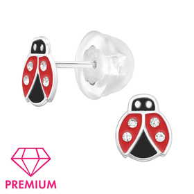Marienk�fer Kinder Premium Ohrringe 925 Silber