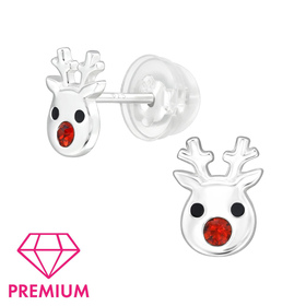 Rentier Kinder Premium Ohrringe 925 Silber