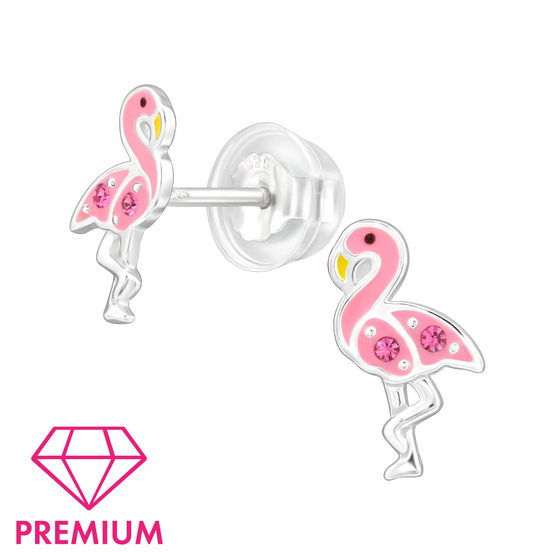Flamingo Kinder Premium Ohrringe 925 Silber