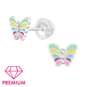 Schmetterling Kinder Premium Ohrringe 925 Silber