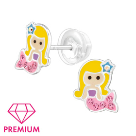Meerjungfrau Kinder Premium Ohrringe 925 Silber